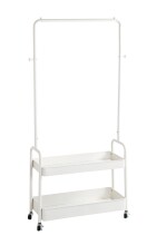 Kleiderständer >54399< auf Rollen, in weiß, Metall-Stahlrohr - 85x155x31cm (BxHxT)