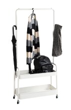 Kleiderständer >54399< auf Rollen, in weiß, Metall-Stahlrohr - 85x155x31cm (BxHxT)