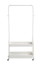 Kleiderständer >54399< auf Rollen, in weiß, Metall-Stahlrohr - 85x155x31cm (BxHxT)