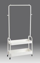 Kleiderständer >54399< auf Rollen, in weiß, Metall-Stahlrohr - 85x155x31cm (BxHxT)