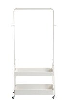 Kleiderständer >54399< auf Rollen, in weiß, Metall-Stahlrohr - 85x155x31cm (BxHxT)