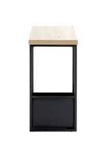 Beistelltisch >54459< in eiche, schwarz, MDF, Metall - 30x60x50cm (BxHxT)