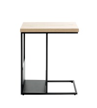 Beistelltisch >54459< in eiche, schwarz, MDF, Metall - 30x60x50cm (BxHxT)