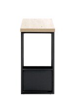 Beistelltisch >54459< in eiche, schwarz, MDF, Metall - 30x60x50cm (BxHxT)