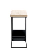 Beistelltisch >54459< in eiche, schwarz, MDF, Metall - 30x60x50cm (BxHxT)