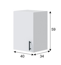 Küchenblock >KIRA< in Weiß glänzend / Eiche Dekor - 300x211x60 (BxHxT)