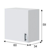 Küchenblock >KIRA< in Weiß glänzend / Eiche Dekor - 300x211x60 (BxHxT)