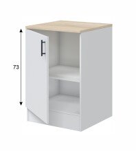 Küchenblock >KIRA< in Weiß glänzend / Eiche Dekor - 300x211x60 (BxHxT)