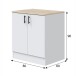 Küchenblock >KIRA< in Weiß glänzend / Eiche Dekor - 300x211x60 (BxHxT)