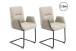 Freischwinger >DAX< (2er-Set) mit Armlehnen, in creme - 58x92x58 (BxHxT)