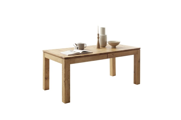 Kulissen-Esstisch >ETNA< ausziehbar, Ast-/Balkeneiche Wildeiche geölt - 180/260x77x90 (BxHxT)