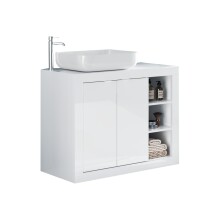 Waschbeckenunterschrank >BASIC< mit Keramik-Becken,...