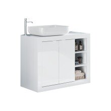 Waschbeckenunterschrank >BASIC< mit Keramik-Becken,...