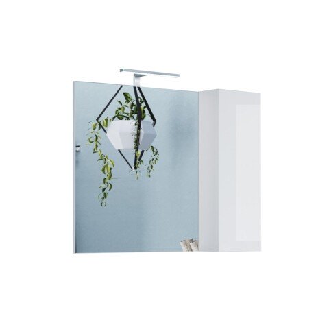 Badezimmerspiegelschrank >BASIC< LED-Beleuchtung, in weiß hochglanz - 110x75x18 (BxHxT)
