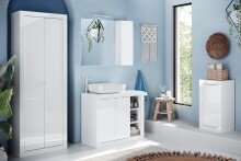 Hochschrank >BASIC< 1 Tür, 5 Böden, in weiß hochglanz, Holzwerkstoff
- 42x195x35cm (BxHxT)