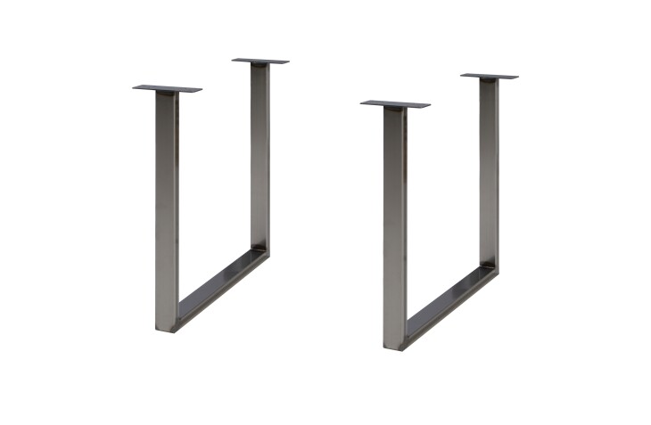 Tischgestell >TABLES< (2er-Set) U-Form, in Metall - Rohstahl - 71x70,3x19,2cm (BxHxT)