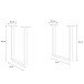 Tischgestell >TABLES< (2er-Set) U-Form, in Metall - Rohstahl - 71x70,3x19,2cm (BxHxT)