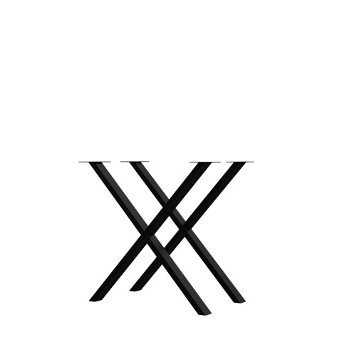 Tischgestell >TABLES< (2er-Set) X-Form, in schwarz, Metall - 71x72x19,2cm (BxHxT)