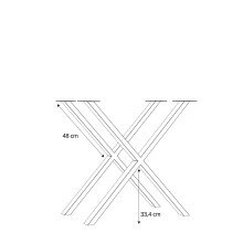 Tischgestell >TABLES< (2er-Set) X-Form, in schwarz, Metall - 71x72x19,2cm (BxHxT)