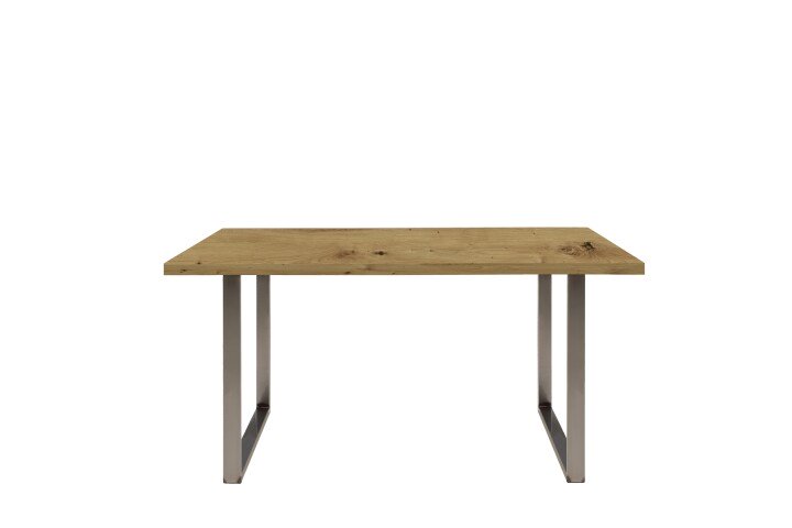Esstisch >TABLES< Artisan Eiche Dekor, U-Gestell Rohstahl - 140x74,7x90cm (BxHxT)