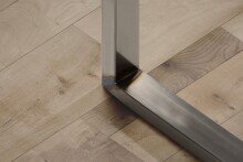 Esstisch >TABLES< Artisan Eiche Dekor, U-Gestell Rohstahl - 140x74,7x90cm (BxHxT)