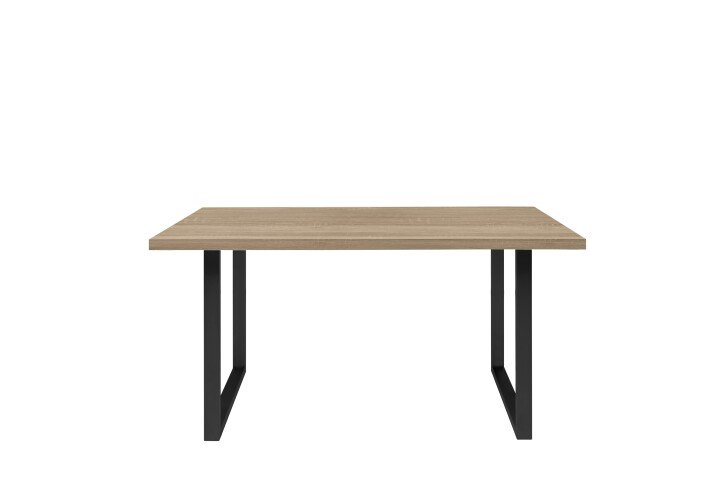 Esstisch >TABLES< in Sonoma Eiche Dekor, U-Metallfüße in Schwarz - 160x74,7x90cm (BxHxT)