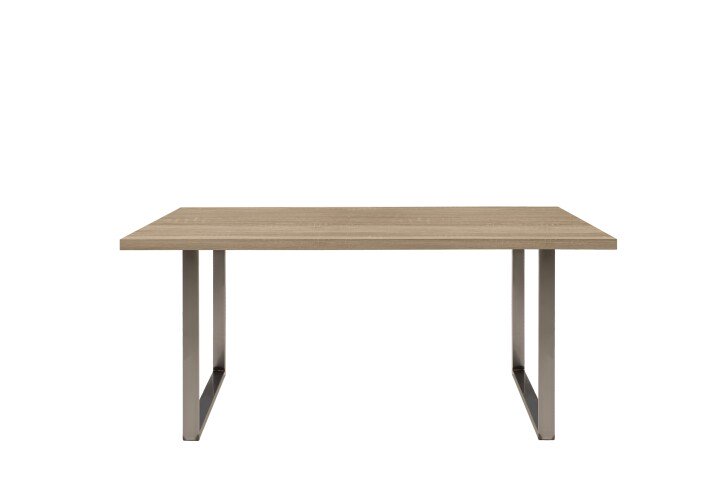 Esstisch >TABLES< Sonoma Eiche Dekor, U-Metallgestell rohstahl - 160x74,7x90cm (BxHxT)