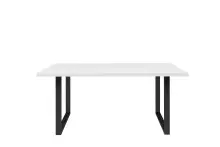 Esstisch >TABLES< in Weiss, U-Metallgestell schwarz...