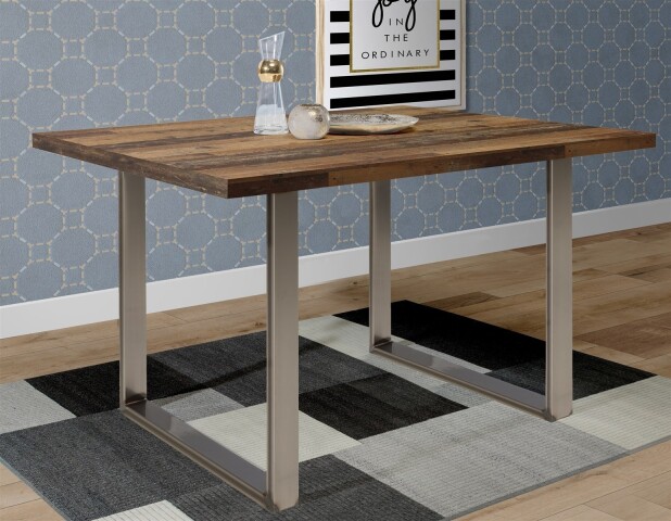 Esstisch >TABLES< Old - Wood Vintage, U-Metallgestell rohstahl