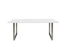 Esstisch >TABLES< in Weiss, U-Metallgestell...