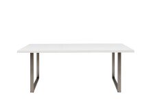 Esstisch >TABLES< in Weiss, U-Metallgestell...