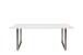 Esstisch >TABLES< in Weiss, U-Metallgestell rohstahl - 180x74,7x90cm (BxHxT)