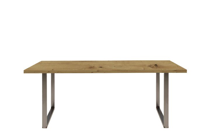 Esstisch >TABLES< Artisan Eiche Dekor, U-Metallgestell rohstahl- 180x74,7x90cm (BxHxT)