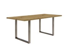 Esstisch >TABLES< Artisan Eiche Dekor, U-Metallgestell rohstahl- 180x74,7x90cm (BxHxT)
