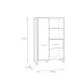Hochkommode >HUD< 1 Tür, 1 Schub, Stabeiche Dekor / Betonoptik - 94,1x151,5x41,5 (BxHxT)