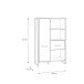 Hochkommode >HUD< 1 Tür, 1 Schub, Stabeiche Dekor / Betonoptik - 94,1x151,5x41,5 (BxHxT)