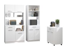 Mehrzweckschrank-Set >Set Uno 4< (3-teilig) in Weiss, Buffet, Schrank, Beistellschrank auf Rollen
