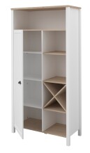 Mehrzweckschrank >Cottage 11< Landhaus, 1 Tür, in Weiss / Eiche Dekor - 95x185x43cm (B/H/T)