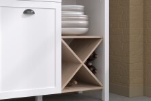 Mehrzweckschrank >Cottage 11< Landhaus, 1 Tür, in Weiss / Eiche Dekor - 95x185x43cm (B/H/T)