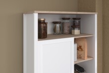 Mehrzweckschrank >Cottage 11< Landhaus, 1 Tür, in Weiss / Eiche Dekor - 95x185x43cm (B/H/T)