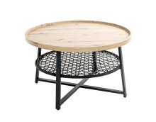 Couchtisch >54460< in eiche, schwarz, MDF, Metall,...