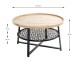 Couchtisch >54460< in eiche, schwarz, MDF, Metall, PVC - 45x75cm (HxD)