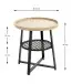 Beistelltisch >54461< in eiche, schwarz, MDF, Metall, PVC - 55x50cm (HxD)
