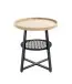 Beistelltisch >54461< in eiche, schwarz, MDF, Metall, PVC - 55x50cm (HxD)