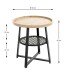 Beistelltisch >54461< in eiche, schwarz, MDF, Metall, PVC - 55x50cm (HxD)