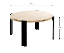 Couchtisch >54462< in eiche, schwarz, MDF, Metall -...