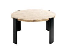 Couchtisch >54462< in eiche, schwarz, MDF, Metall - 42x75cm (HxD)