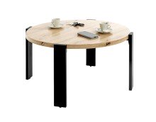 Couchtisch >54462< in eiche, schwarz, MDF, Metall - 42x75cm (HxD)