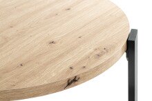 Couchtisch >54462< in eiche, schwarz, MDF, Metall - 42x75cm (HxD)