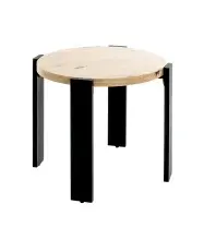 Beistelltisch >54463< in eiche, schwarz, MDF,...